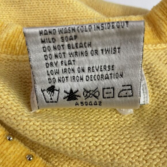 Quacker Factory Women’s MEDIUM Yellow Sequin Butterfly Sweater Whimsical SZ 1X - Picture 12 of 14